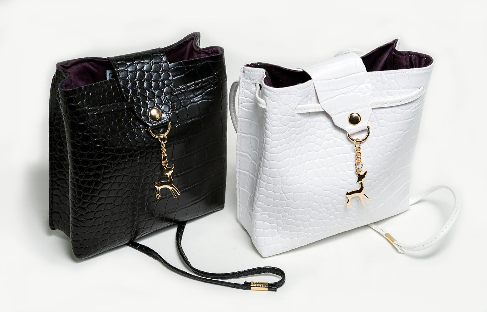 Kim Croc Embossed Leather Crossbody Bag