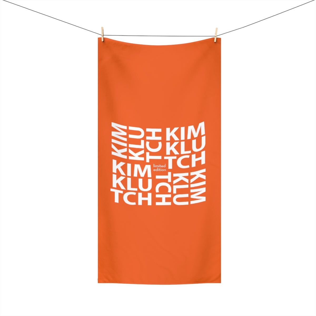 Kim Klutch Orange Designer Beach Towel, 30x60