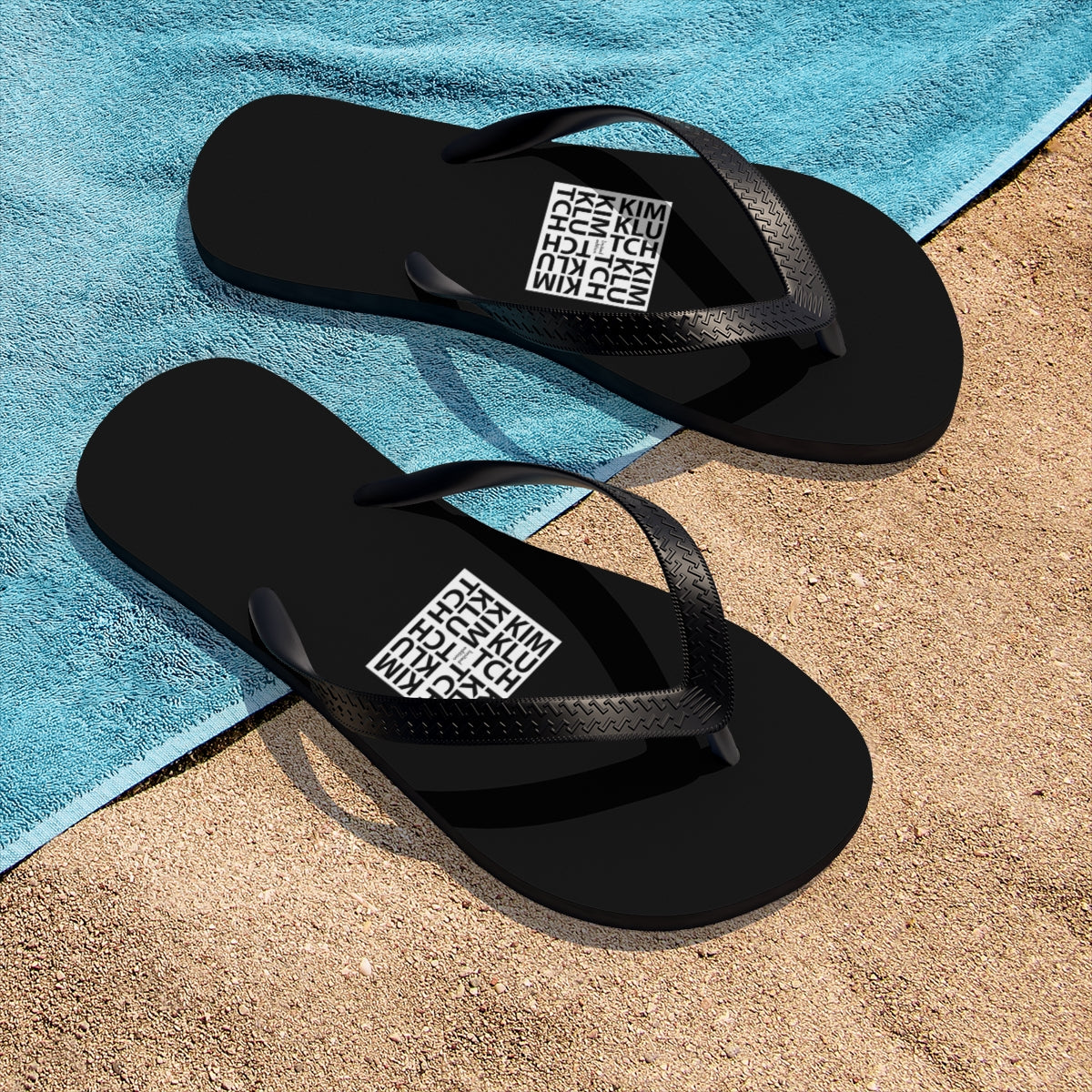 Kim Klutch Black Unisex Flip-Flops