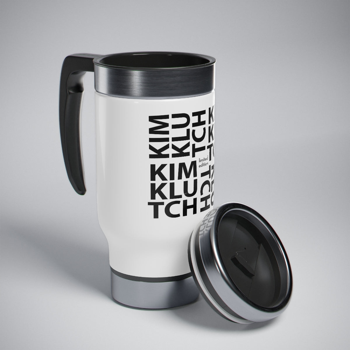 Kim Klutch Stainless Steel Travel Mug with Handle, 14oz