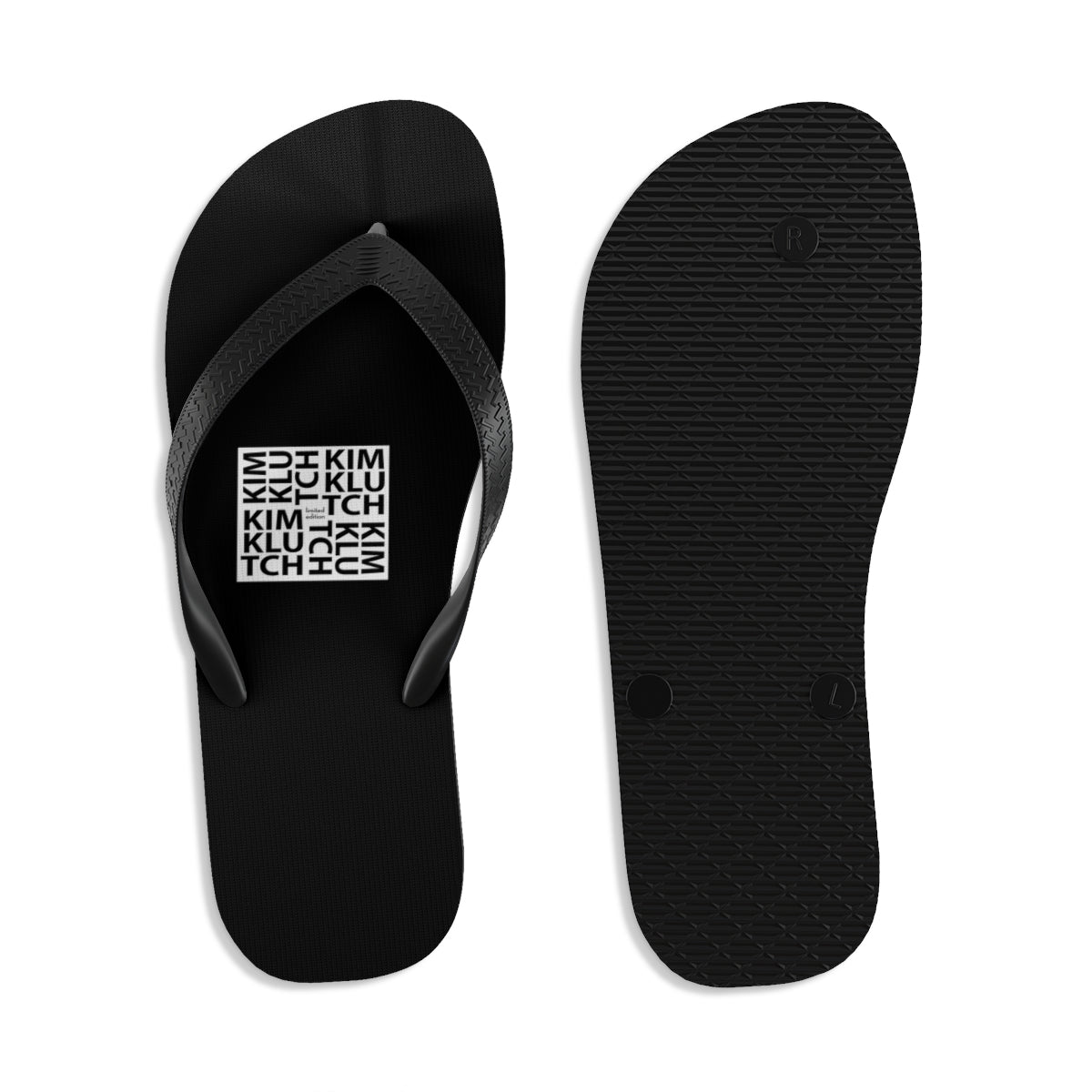 Kim Klutch Black Unisex Flip-Flops