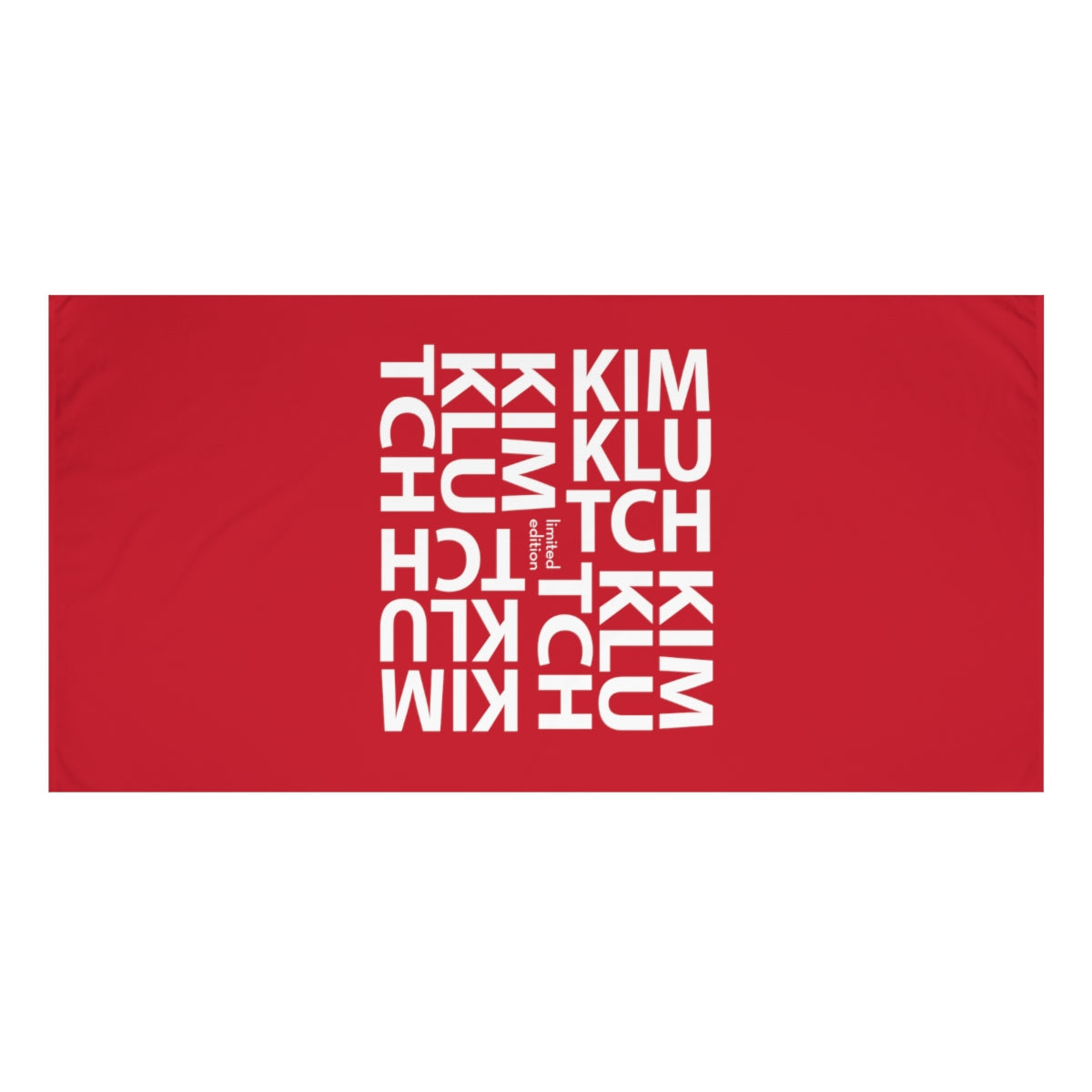 Kim Klutch Red Designer Beach Towel, 30x60