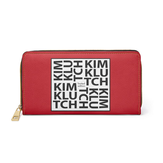 Red Kim Klutch Zipper Wallet