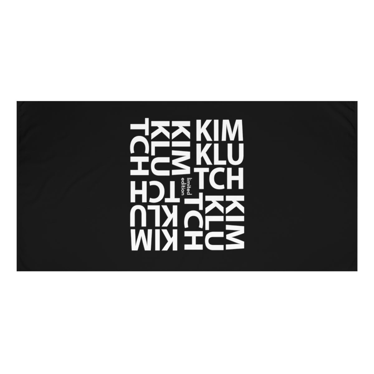 Kim Klutch Black Designer Beach Towel, 30x60