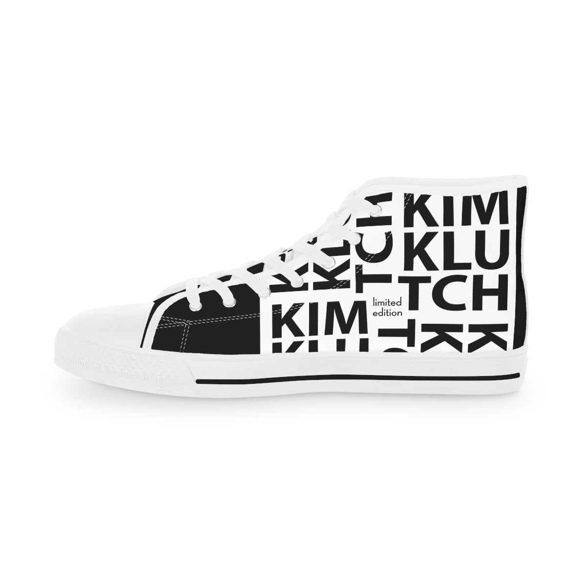 Kim Klutch B&W Overprint Men's High Top Sneakers