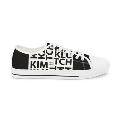 Kim Klutch B&W Overprint Men's Low Top Sneakers