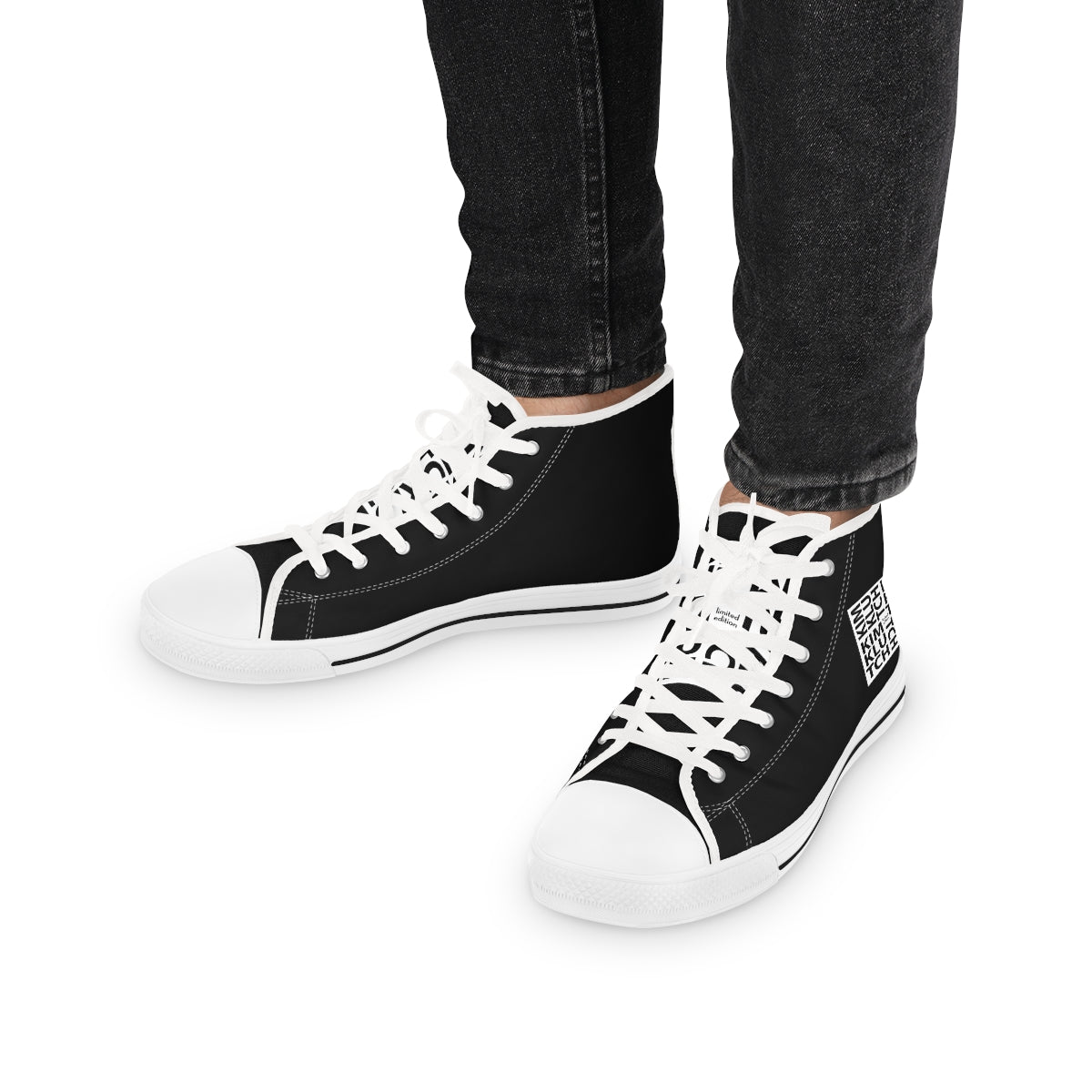 Kim Klutch B&W Men's High Top Sneakers