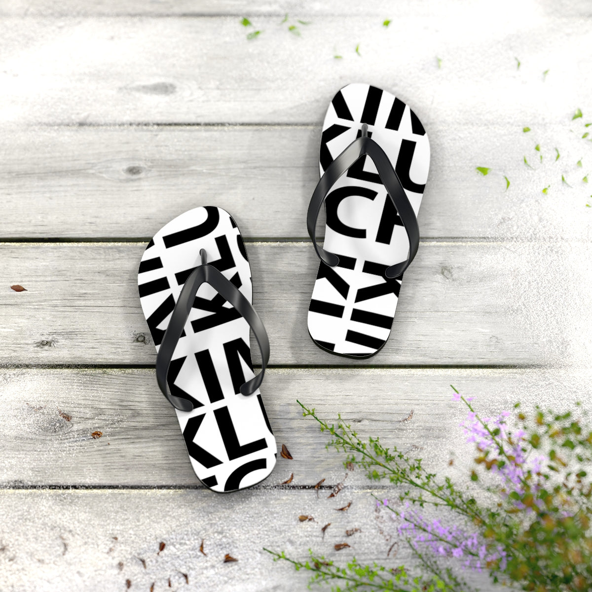 Kim Klutch Overprint Flip Flops