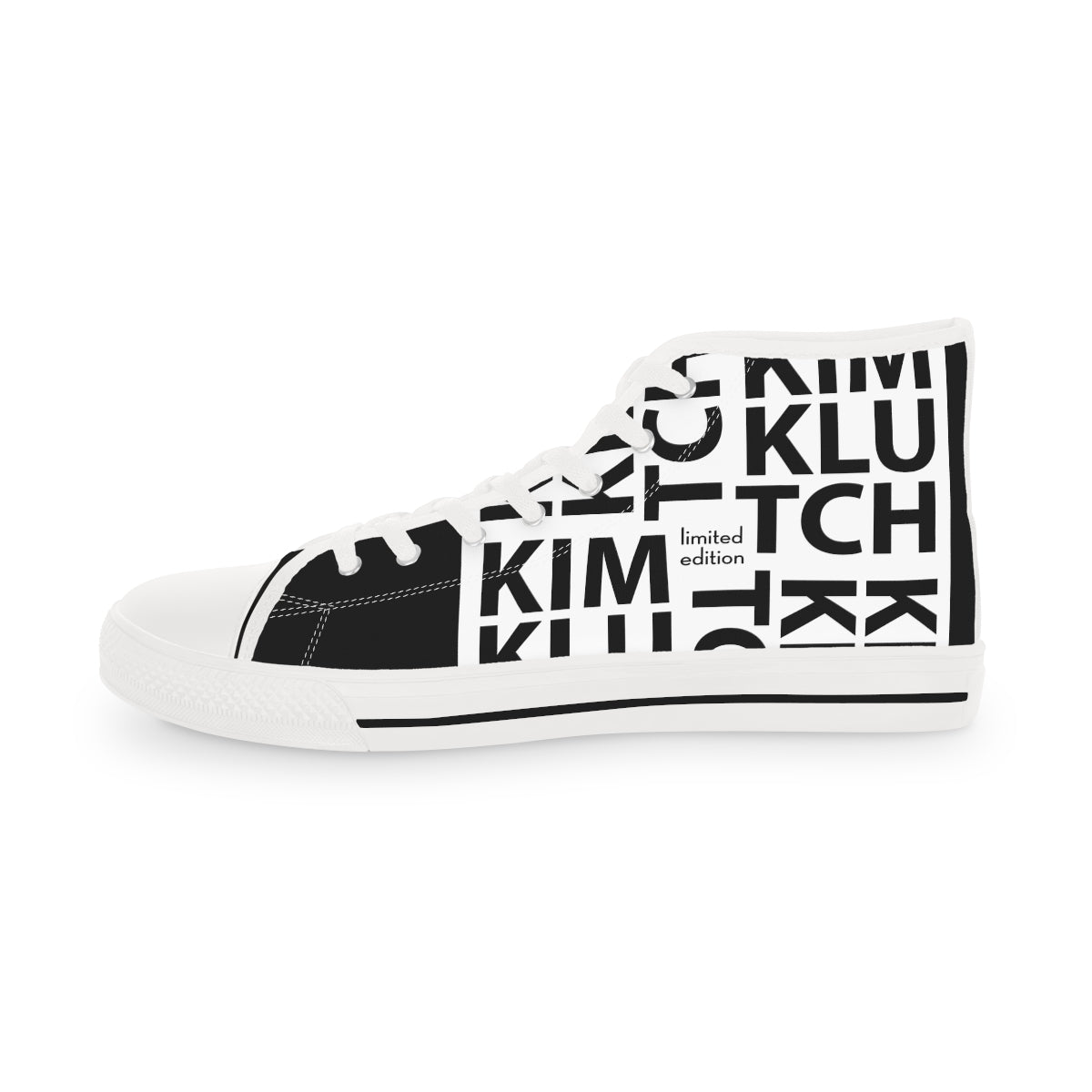 Kim Klutch B&W Overprint Men's High Top Sneakers