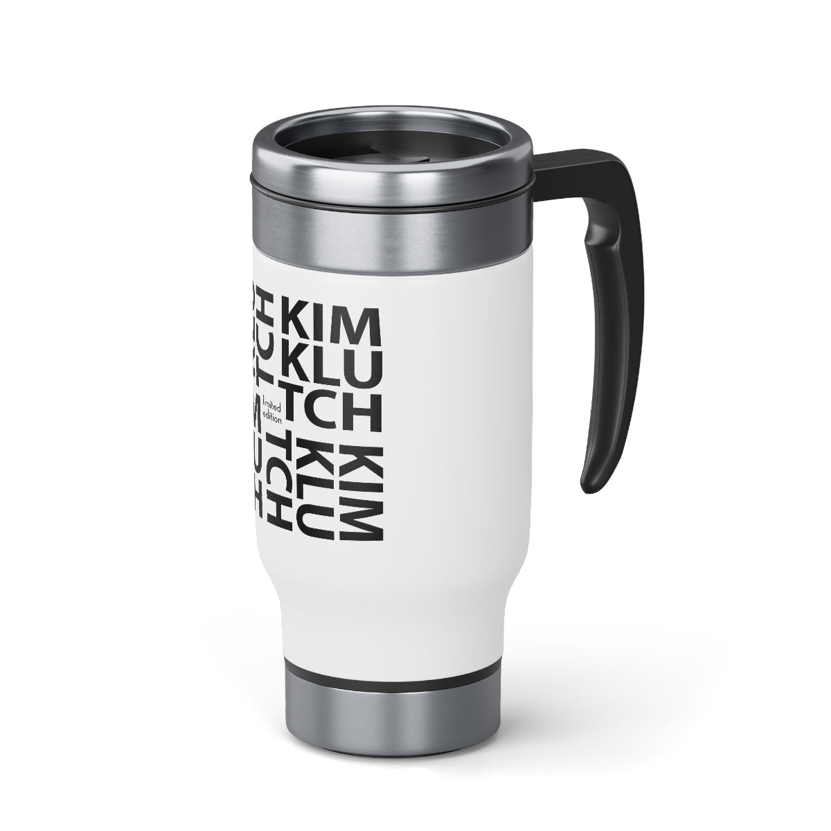 Kim Klutch Stainless Steel Travel Mug with Handle, 14oz