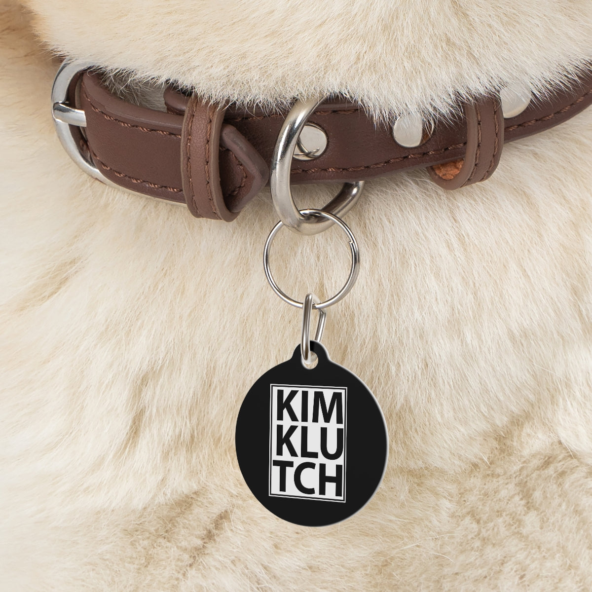 Kim Klutch Classic Black Designer Pet Tag