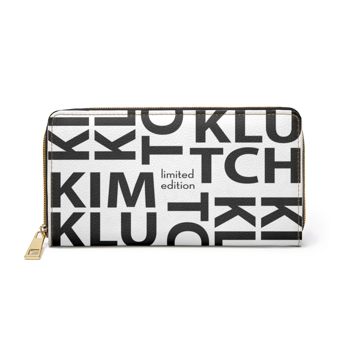 White Kim Klutch Overprint Zipper Wallet