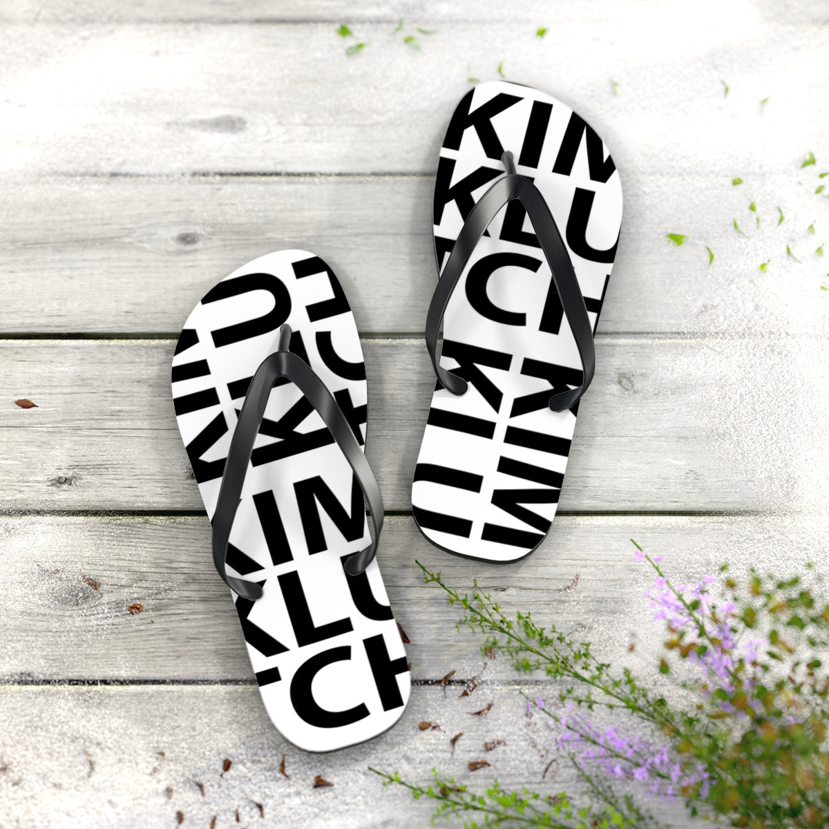 Kim Klutch Overprint Flip Flops