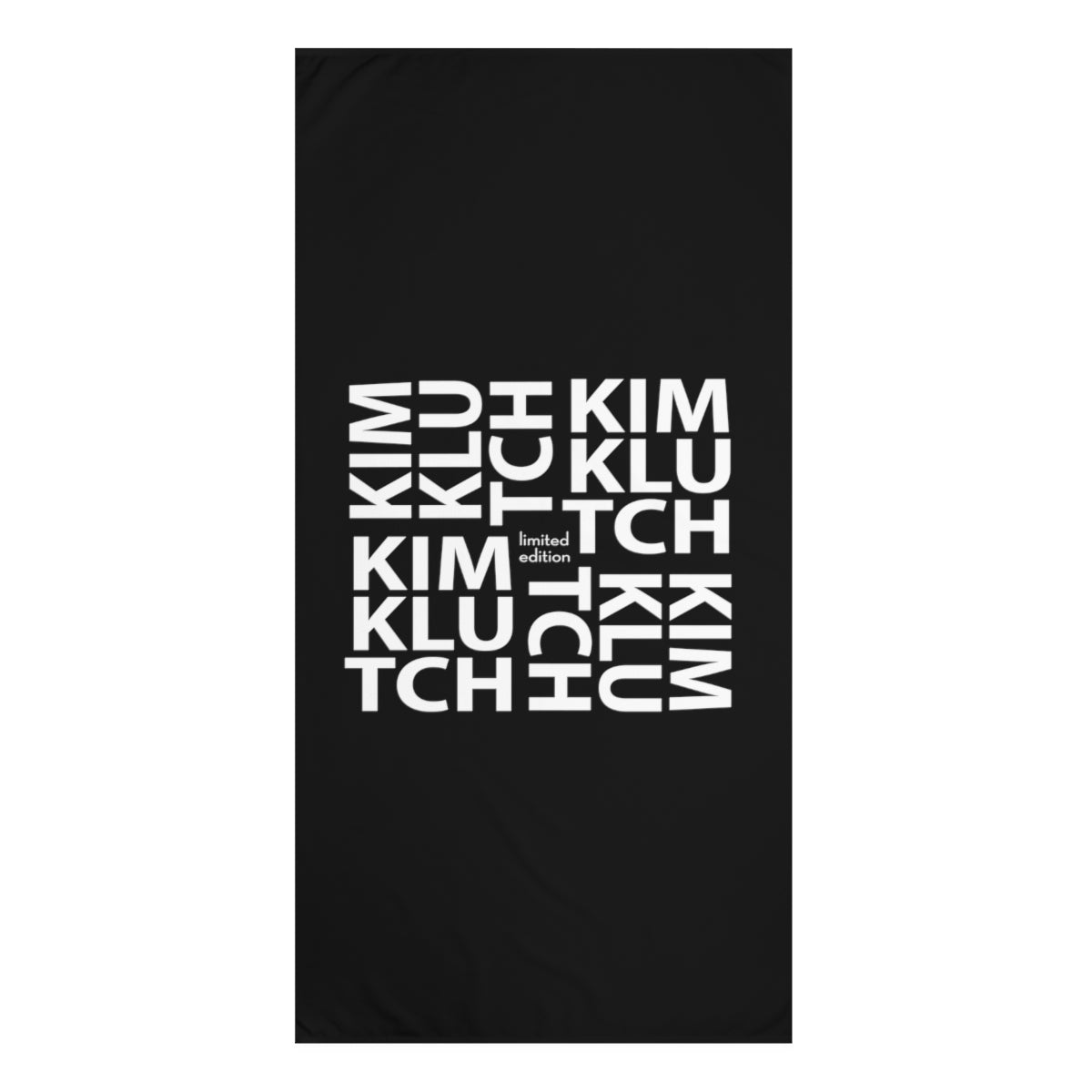 Kim Klutch Black Designer Beach Towel, 30x60