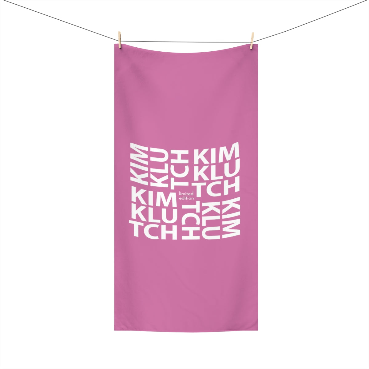 Kim Klutch Pink Designer Beach Towel, 30x60