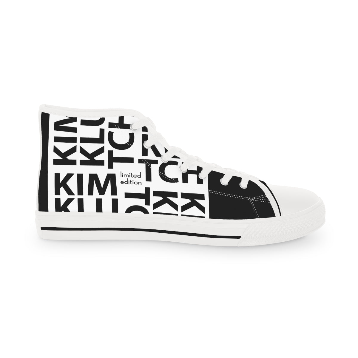 Kim Klutch B&W Overprint Men's High Top Sneakers