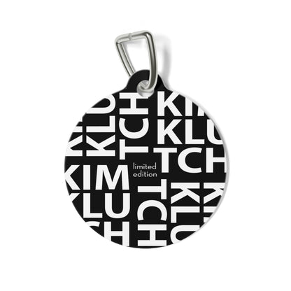 Kim Klutch Black Overprint Designer Pet Tag