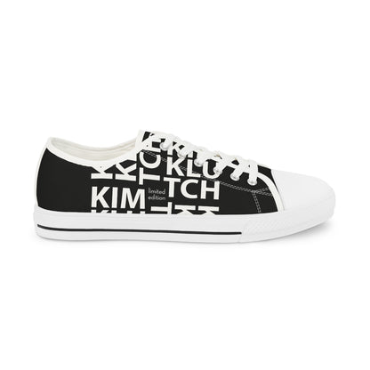 Kim Klutch B&W Overprint Men's Low Top Sneakers