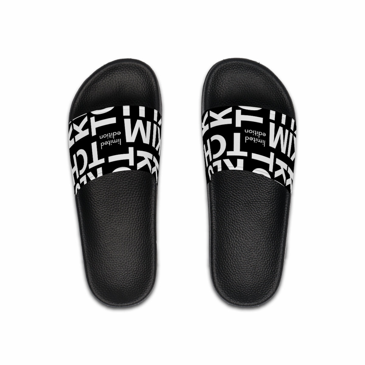 Kim Klutch Black Overprint Men's Slide Sandals