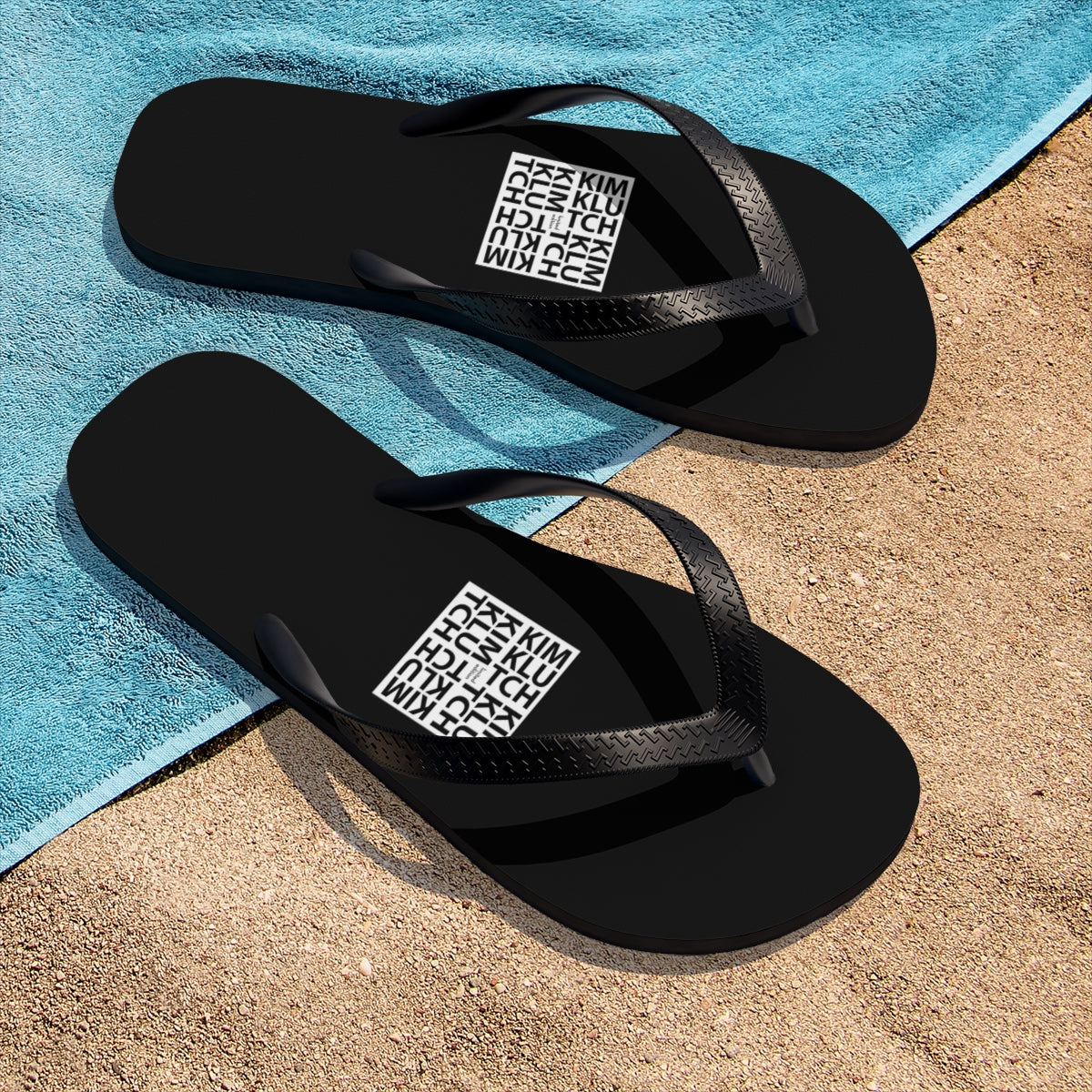 Kim Klutch Black Unisex Flip-Flops