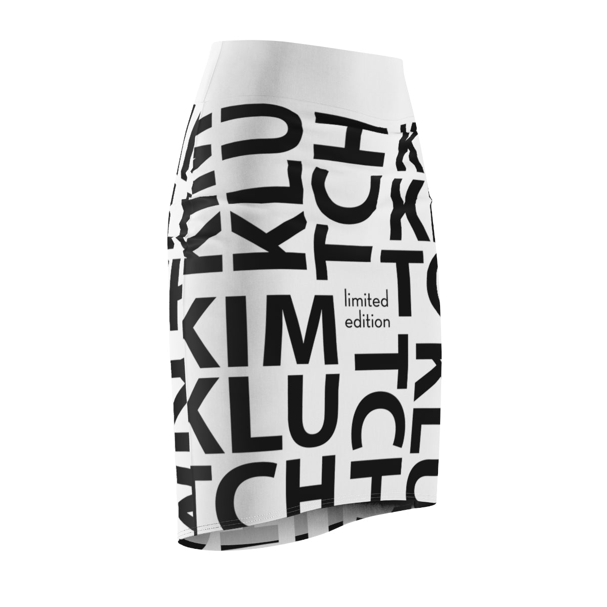 White Kim Klutch Women's Overprint Pencil Skirt