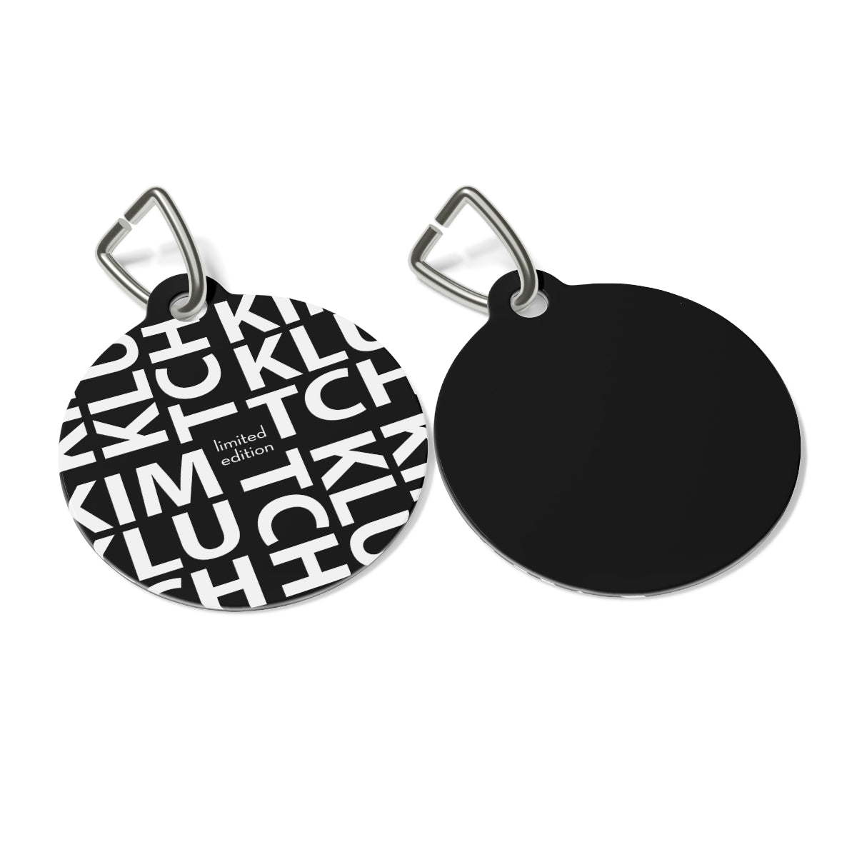 Kim Klutch Black Overprint Designer Pet Tag