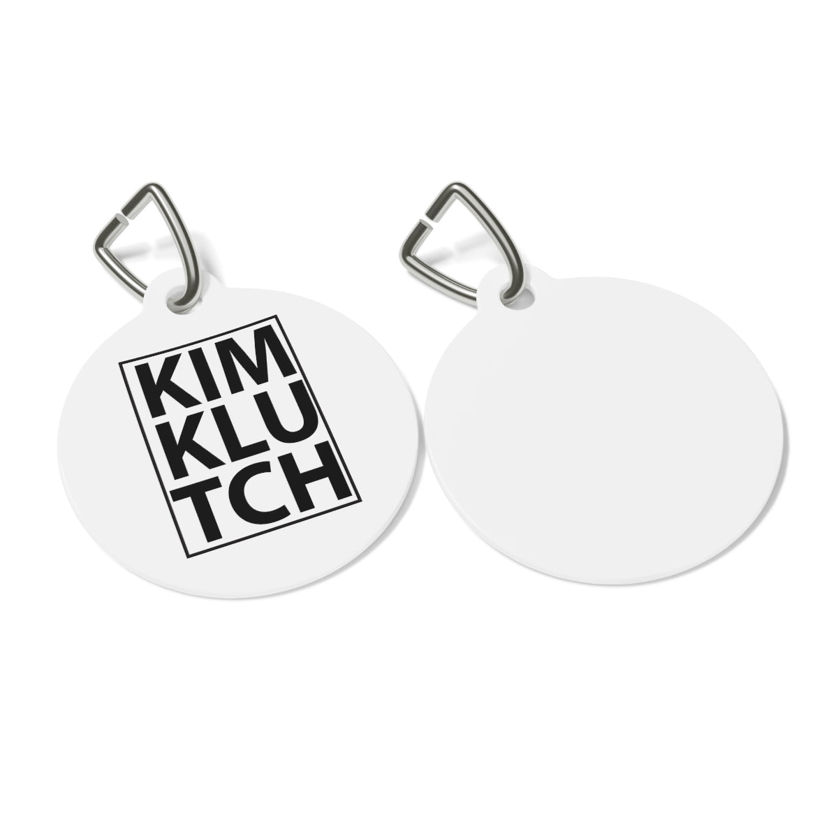 Kim Klutch Classic White Designer Pet Tag