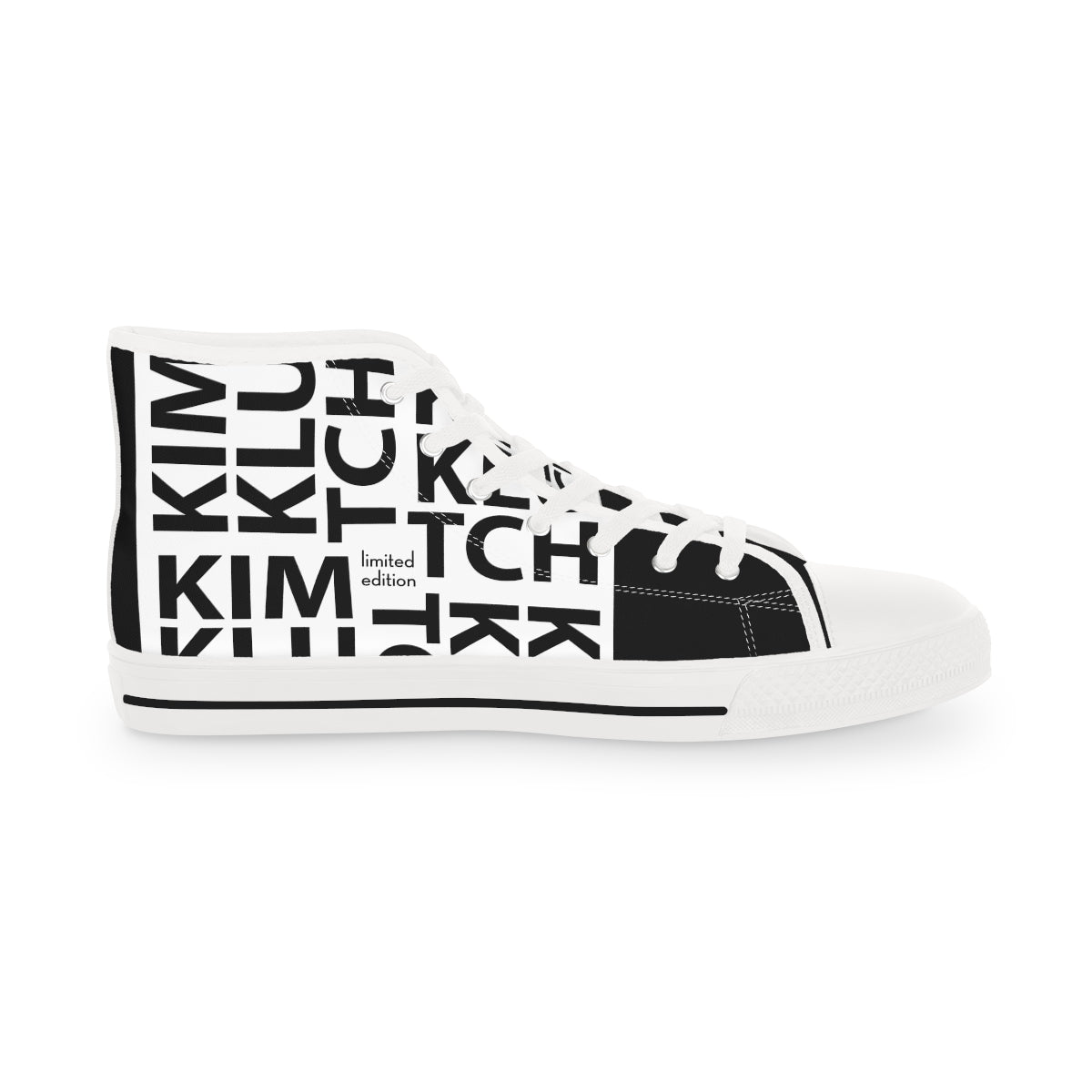 Kim Klutch B&W Overprint Men's High Top Sneakers