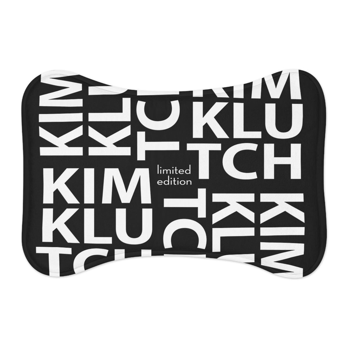 Kim Klutch Black Overprint Pet Feeding Mat