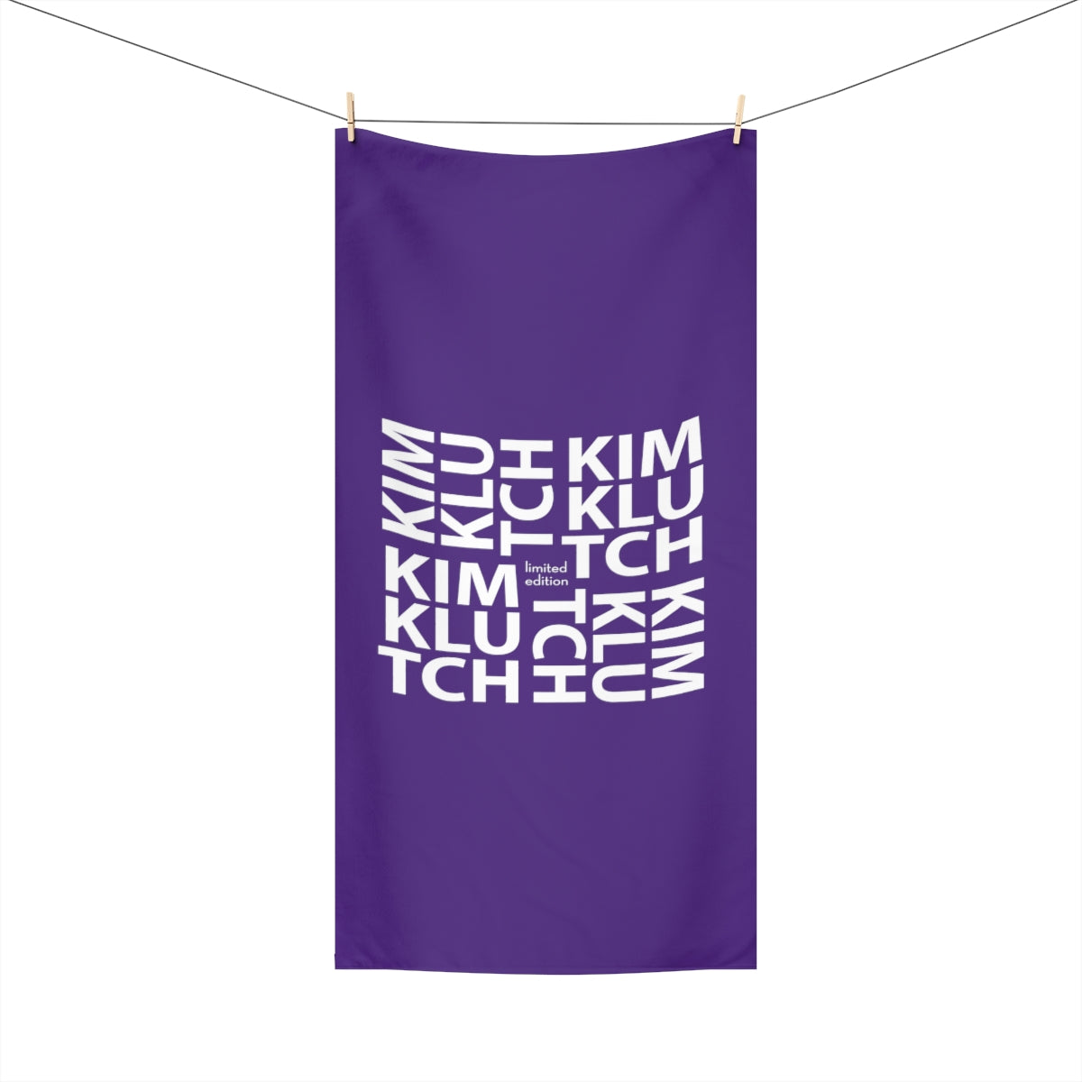 Kim Klutch Purple Designer Beach Towel, 30x60