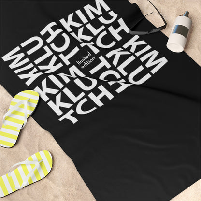 Kim Klutch Black Designer Beach Towel, 30x60