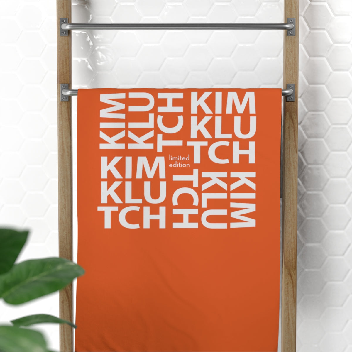 Kim Klutch Orange Designer Beach Towel, 30x60