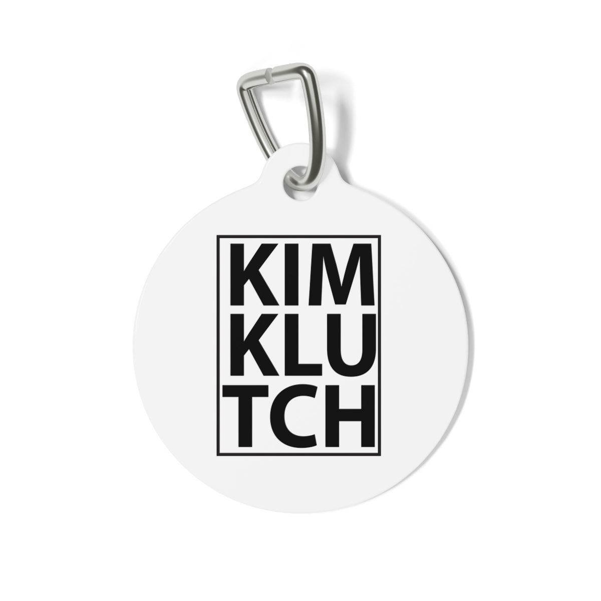 Kim Klutch Classic White Designer Pet Tag