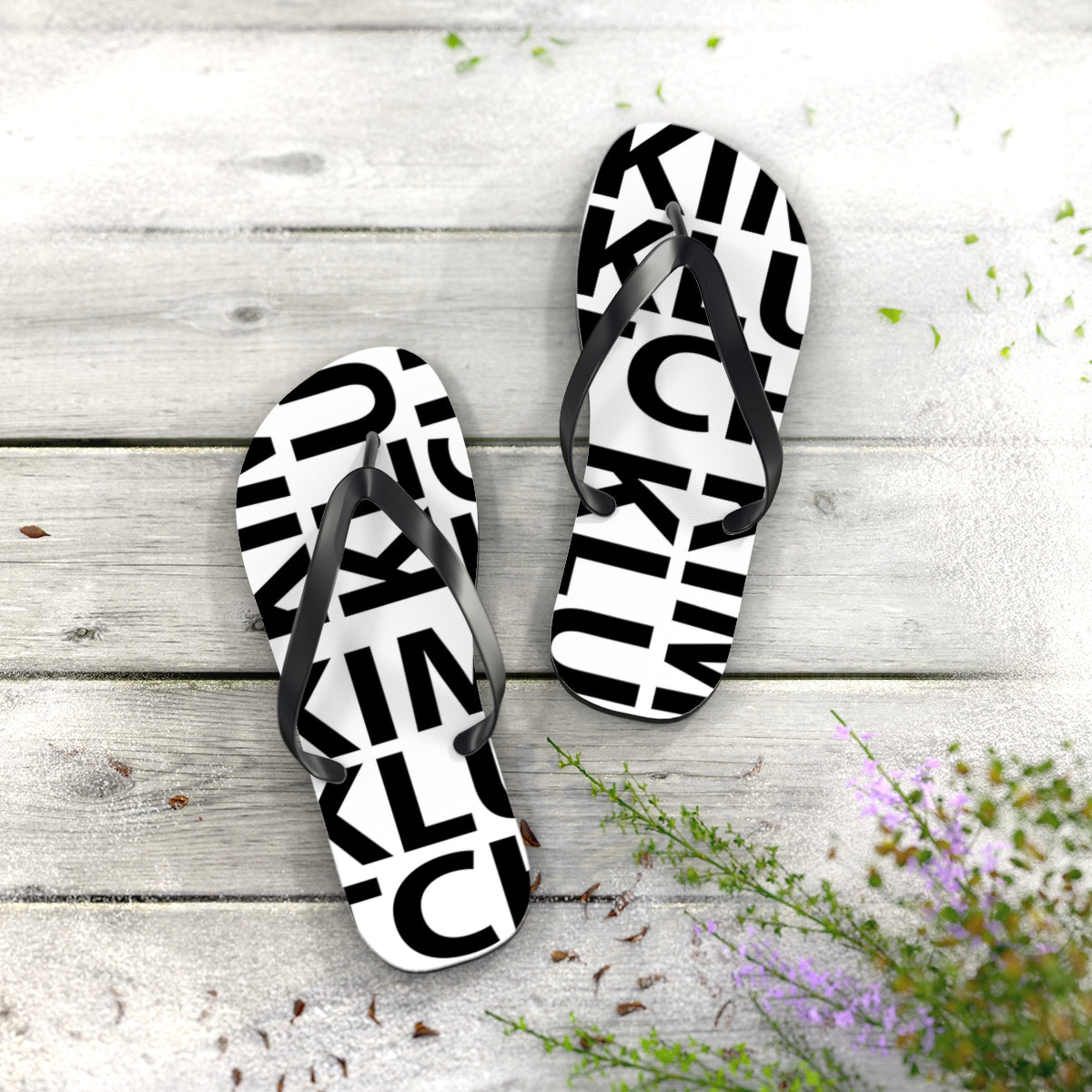 Kim Klutch Overprint Flip Flops