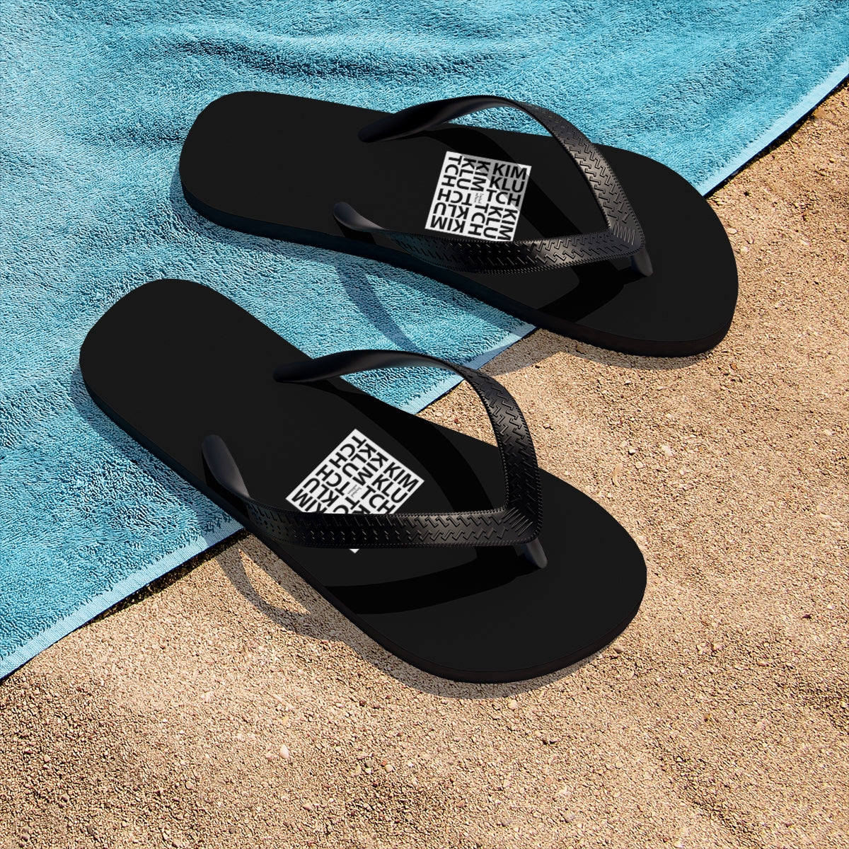 Kim Klutch Black Unisex Flip-Flops