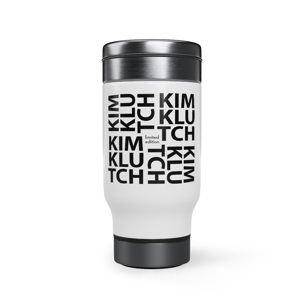 Kim Klutch Stainless Steel Travel Mug with Handle, 14oz