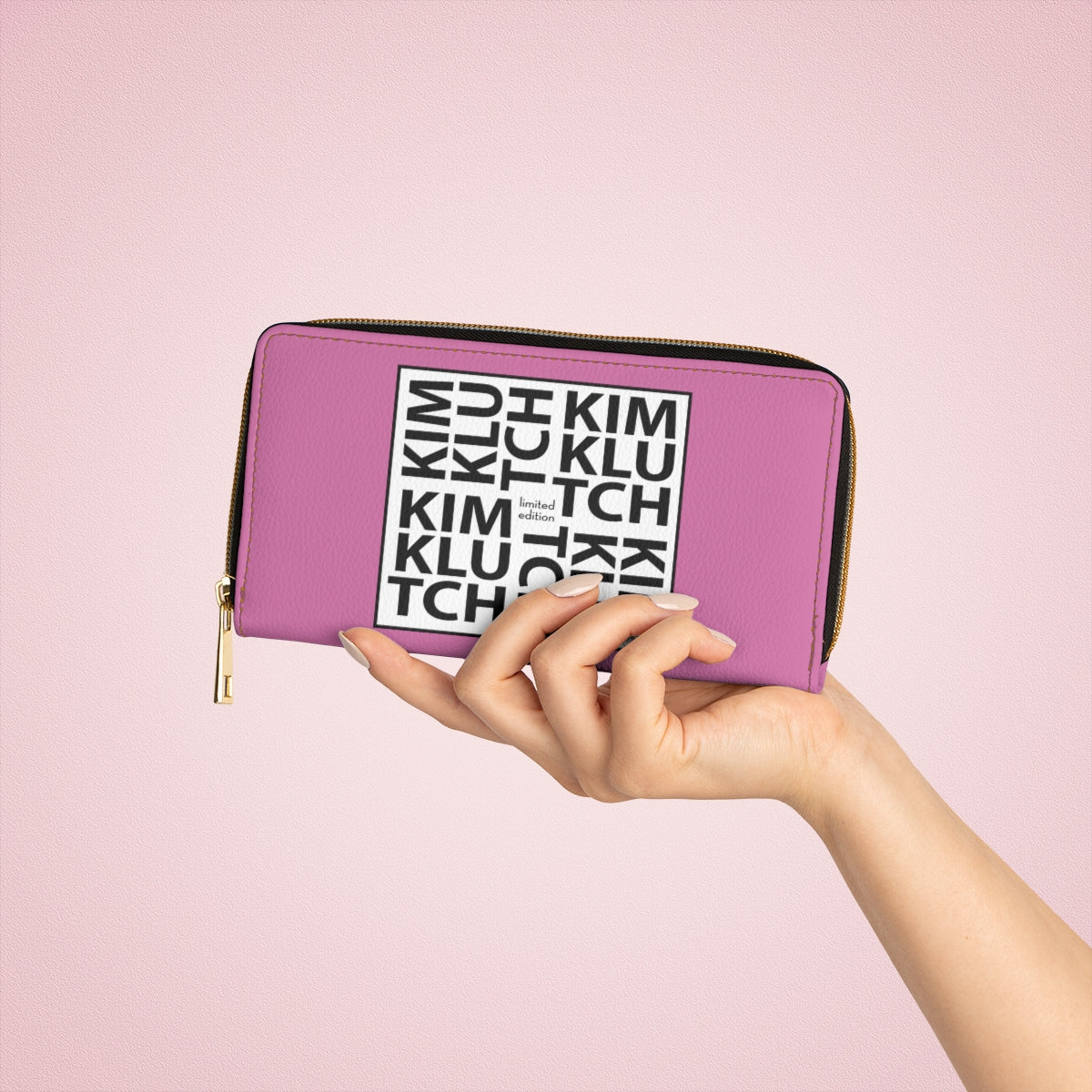 Pink Kim Klutch Zipper Wallet